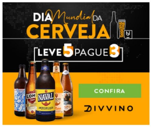 Dia Mundial Da Cerveja Leve Cinco Pague 3 No Divvino Abonus Oferta Das Lojas Cupom De Descontos Gratis Cashback Leve Mais Pague Menos Dos Principais Comercios Eletronicos E Lojas Parceiras