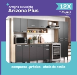 Armário de Cozinha Compacta Completa Arizona Plus em oferta da loja Carraro