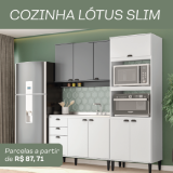 Armário de Cozinha Completa com Balcão Lotus Slim em oferta da loja Carraro