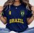 Blusa Feminina Brasil T-shirt algodão em oferta da loja Mercado Livre