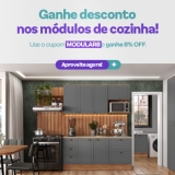 Módulos de Cozinha com 8% de desconto na Carraro
