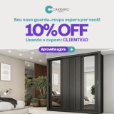 Seu novo Guarda-roupa com 10% de desconto + FRETE GRÁTIS SUL e SÃO PAULO na Carraro