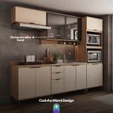 Cozinha Miami Studio off white com freijó em oferta da loja Carraro
