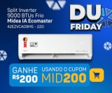 DuFriday: Ar-Condicionado Midea IA Split Inverter 9000 BTU com R$ 200,00 de desconto na Dufrio