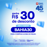 Ganhe R$ 30,00 de desconto em compras acima de R$ 160,00 (Estado da Bahia) na Pague Menos