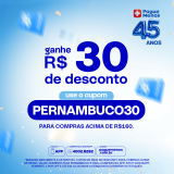 Ganhe R$ 30,00 de desconto em compras acima de R$ 160,00 (Estado de Pernambuco) na Pague Menos