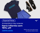 Itens infantis com 15% de desconto na Mizuno