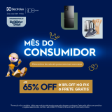 Mês do Consumidor: até 65% de desconto + 10% no PIX + Frete Grátis* na Electrolux