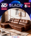 Sofá de Couro Legítimo Retrátil e Reclinável 2,75m Molas Ensacadas Majesty em oferta da loja Cama inBox