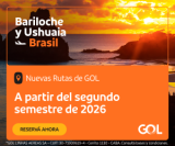 Voos sem escalas* de São Paulo para Bariloche e Ushuaia na Gol