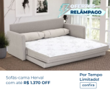 Oferta Relâmpago: Sofá-Cama Herval com até R$ 1.370,00 de desconto na VouLevar